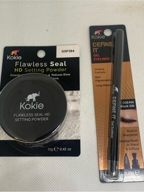 Kokie Flawless Seal HD Setting Powder & Define It Gel Eyeliner - Black NIB